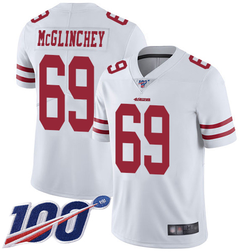 San Francisco 49ers Limited White Men Mike McGlinchey Road NFL Jersey #69 100th Season Vapor Untouchable